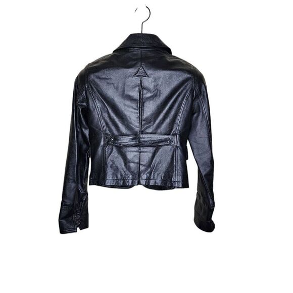 Gianna Lorenzi Leather Motorcycle Jacket Womens Size XS Black Lambskin - Picture 4 of 7